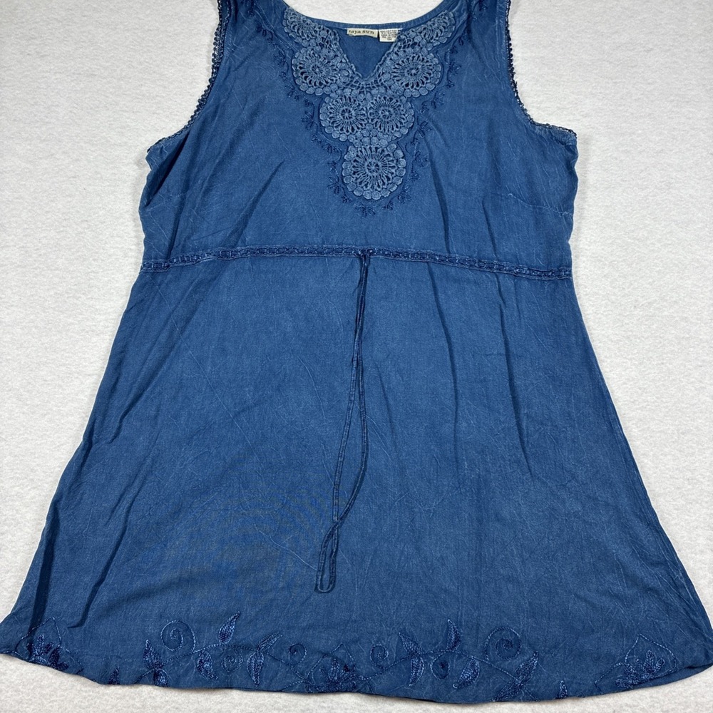 Raya Sun Dress Size 1X Embroidered Crochet Sleeveless Boho Cottagecore Festival
